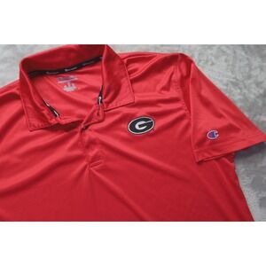 Georgia Bulldogs Red Polo Shirt Men's Size XL Champion Missing 1 Button